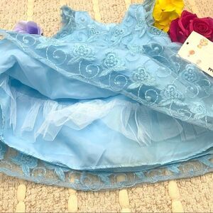 Baby Girls' Mia Mimi Embroidered Dress - Blue 0-3M